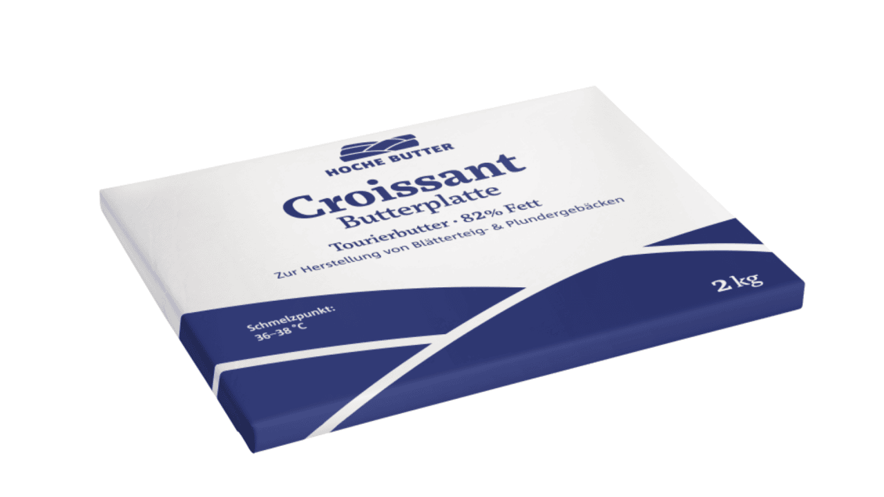 Croissant Butterplatte mit einem Schmelzpunkt von 36 - 36 °C
