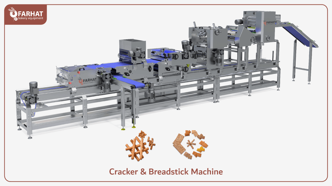 Farhats Cracker- und Brotstangenmaschine – entwickelt für Präzision und Effizienz bei der Crackerproduktion im großen Maßstab.