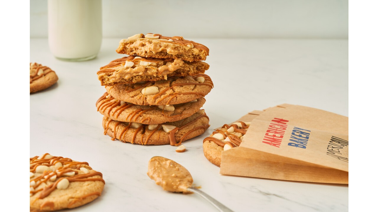 American cookie with peanut butter