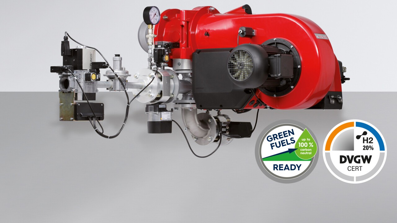 Weishaupt Brenner sind geeignet für Brennstoffe auf Basis erneuerbarer Energien (Green Fuels) sowie für die Zumischung von 20 Prozent Wasserstoff zu gasförmigen Brennstoffen.