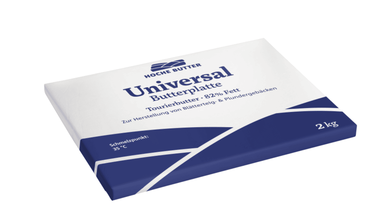Universal Butterplatte mit einem Schmelzpunkt von 35 °C