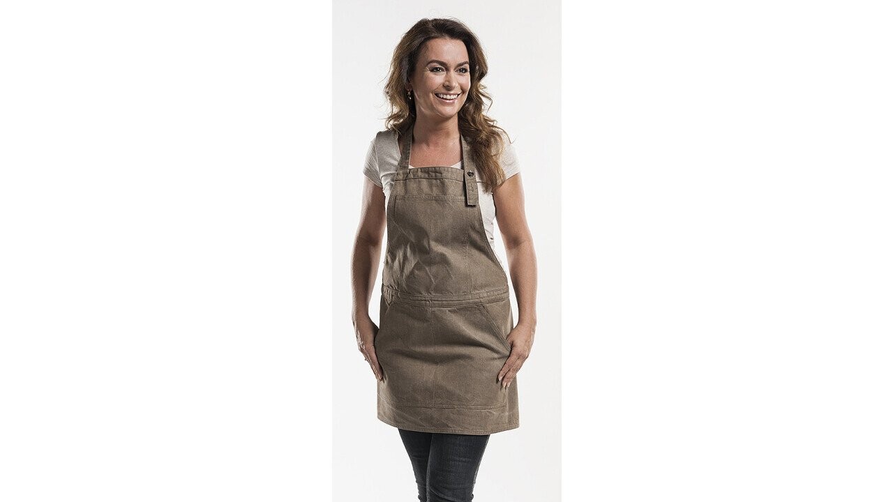Denim bib apron available in four colors