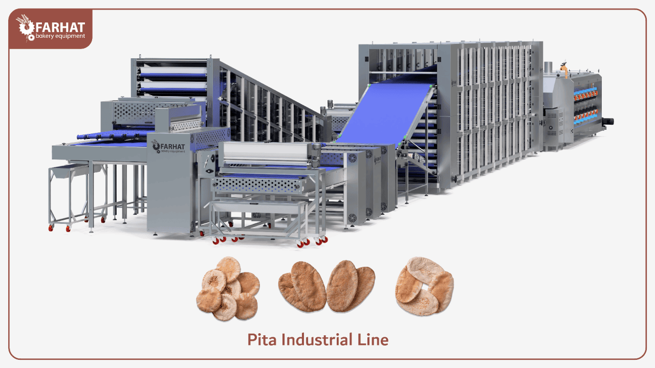 Maximieren Sie die Effizienz Ihrer Bäckerei mit der Pita Industrial Line von Farhat – konzipiert für die schnelle und qualitativ hochwertige Pita-Produktion im industriellen Maßstab.