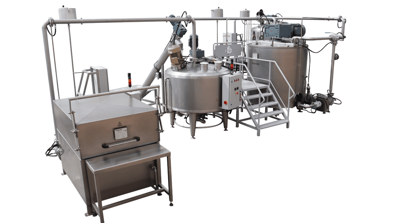 Schokoladenvorbereitungs-Küche mit unserem Chargenbetriebener Kugelmühlen-Refiner