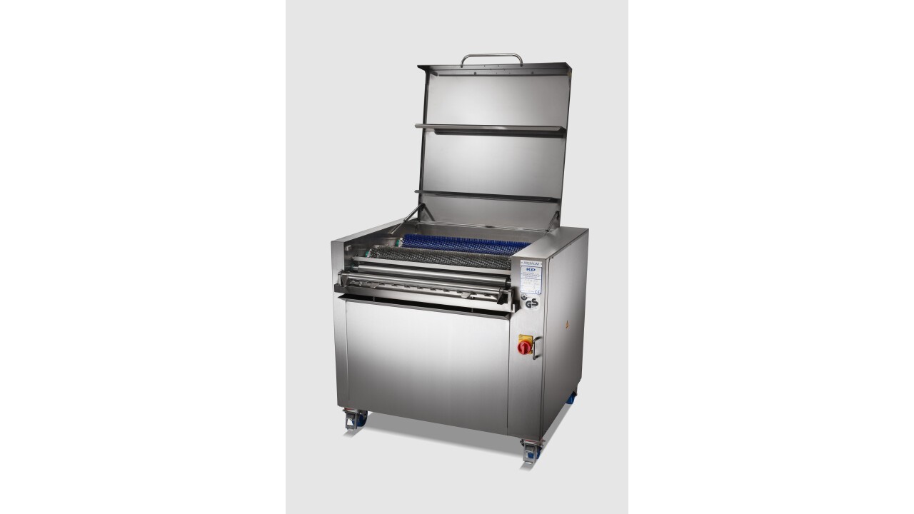 KD-Blechputzmaschine TUBUR für 2-randige Back- und Lochbleche