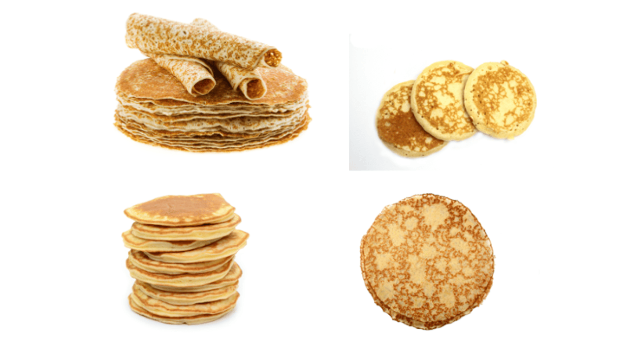 Crêpes, blinis, pancakes french crêpes from Ø25 mm to Ø38 cms