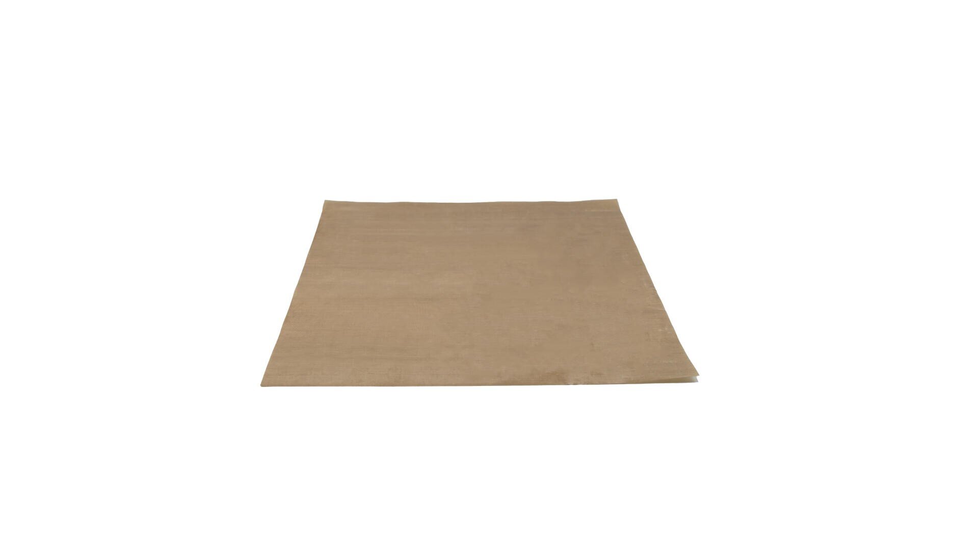 A single, flat, rectangular sheet of light brown material is displayed against a plain white background.