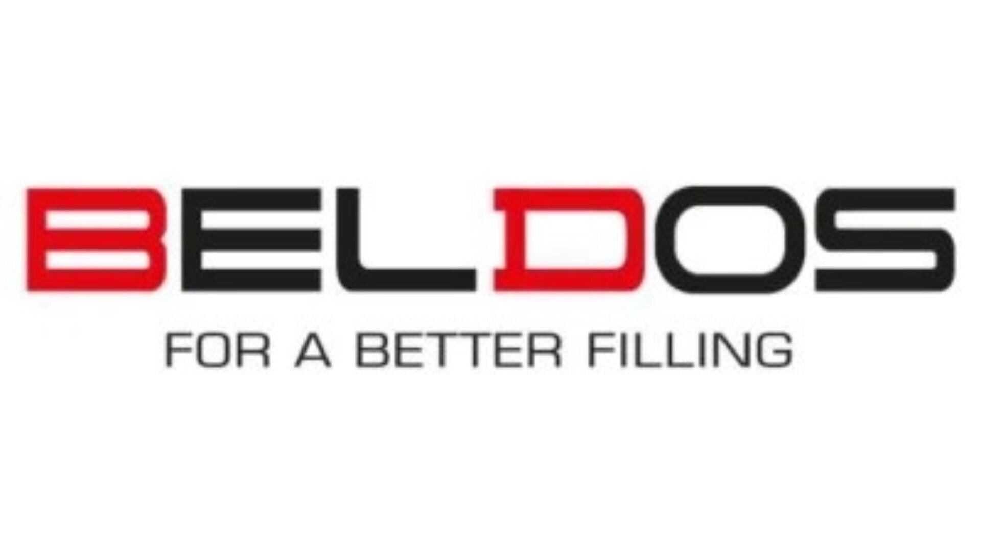 Das Bild zeigt das BELDOS-Logo mit "BEL" in Rot und "DOS" in Schwarz, darunter in schwarzen Großbuchstaben der Slogan "FOR A BETTER FILLING".
